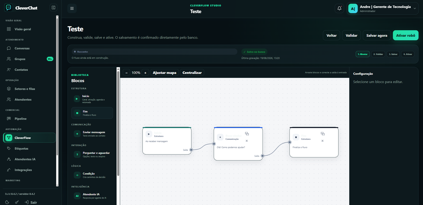Interface do CleverChat
