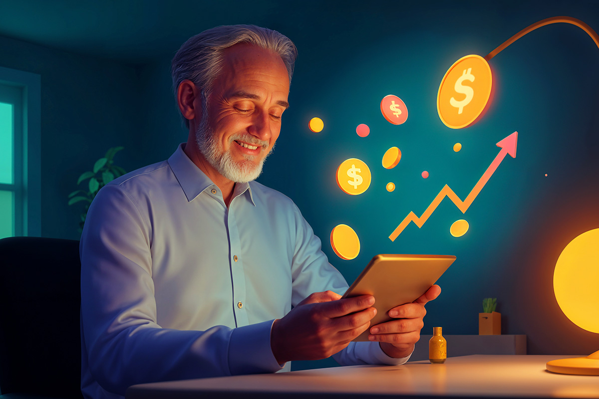 Dashboard de anúncios e gráficos de crescimento