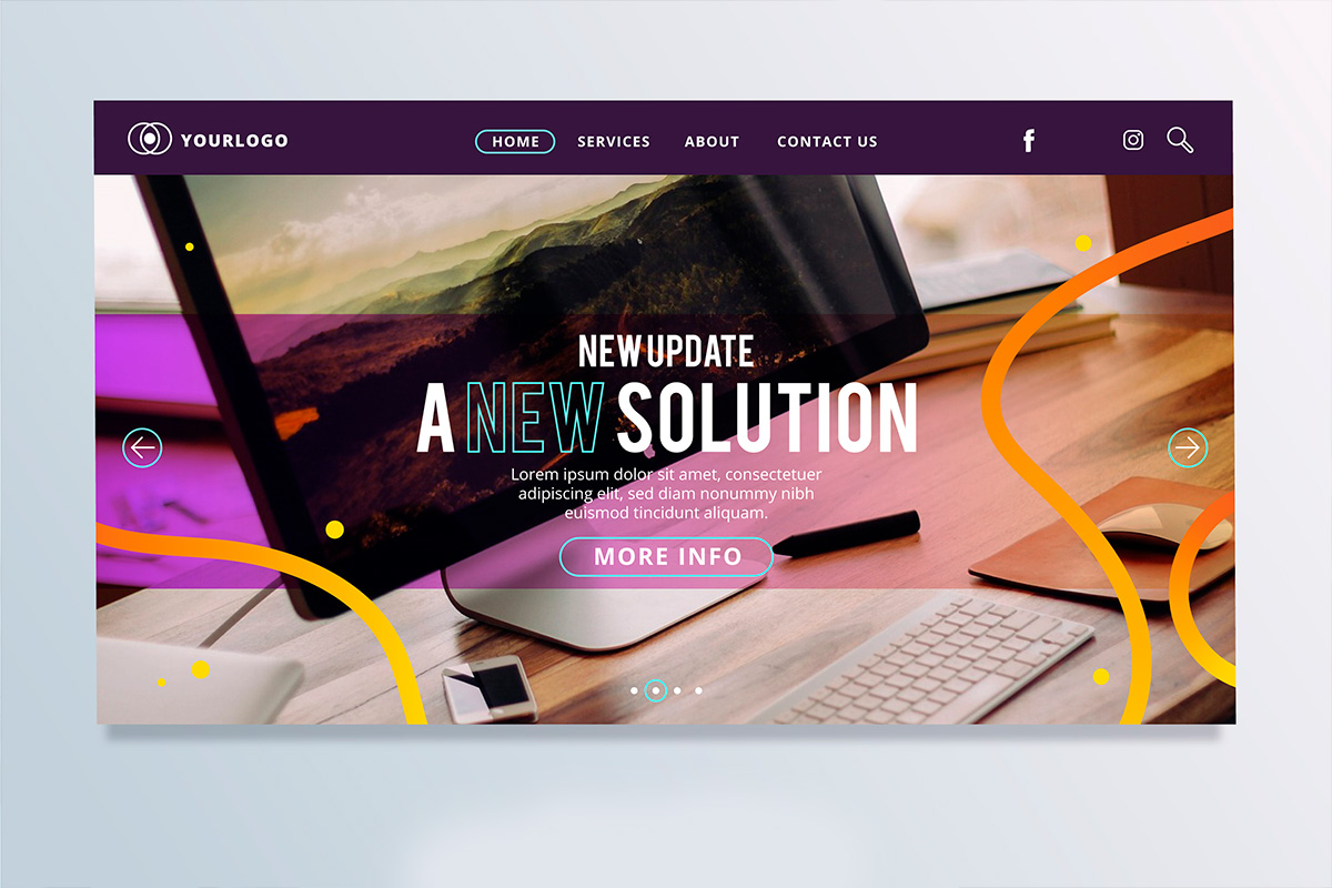 Layout de website em telas